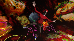 dante cade nell'inferno in una scena di in dante veritas trailer